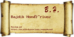 Bajdik Honóriusz névjegykártya